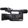 Panasonic AVCCAM hand-held camcorder with ergonomic grip and lens, ideal for high-quality video recording.
