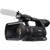 Panasonic AG-AC160A AVCCAM HD handheld camcorder with lens and grip, capturing high-definition video footage.