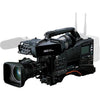Panasonic 1/3" AVC-ULTRA shoulder mount camcorder with professional lens and shoulder support for high-quality video recording.