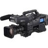 Panasonic P2 2/3" AVC-Intra shoulder camcorder with professional grip and viewfinder for high-quality video recording.
