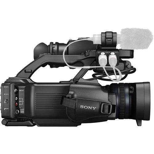 Sony PMW-300K1 handheld XDCAM HD camcorder with interchangeable lens system, showing connection ports and control buttons. – image 5