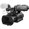 Sony PMW-300K1 handheld XDCAM HD camcorder with interchangeable lens system, showing the camera body and lens attachment.