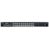 AJA Ki Pro Rack file-based video recorder and player with multiple input and output ports on the back panel.