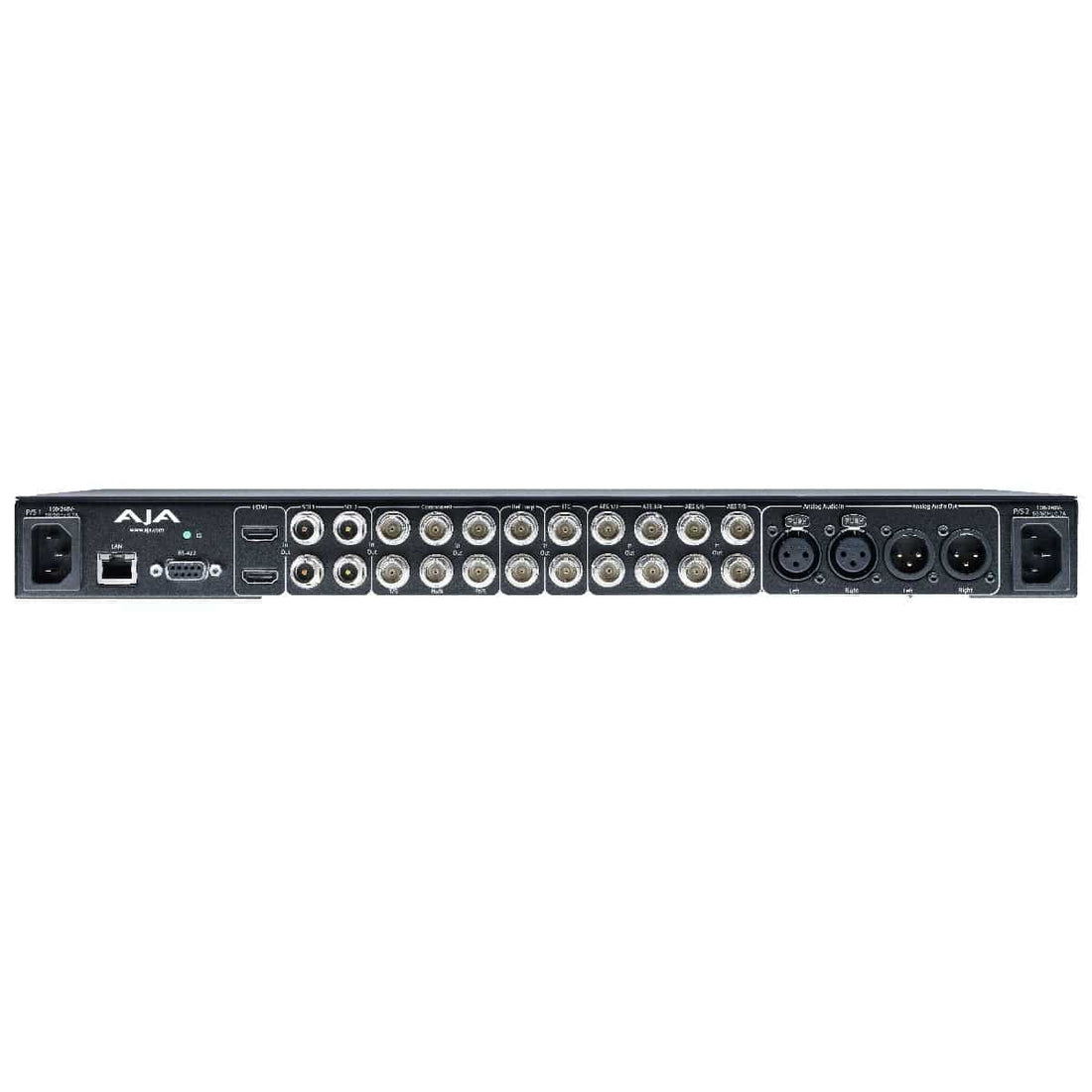 AJA Ki Pro Rack file-based video recorder and player with multiple input and output ports on the back panel. – image 2