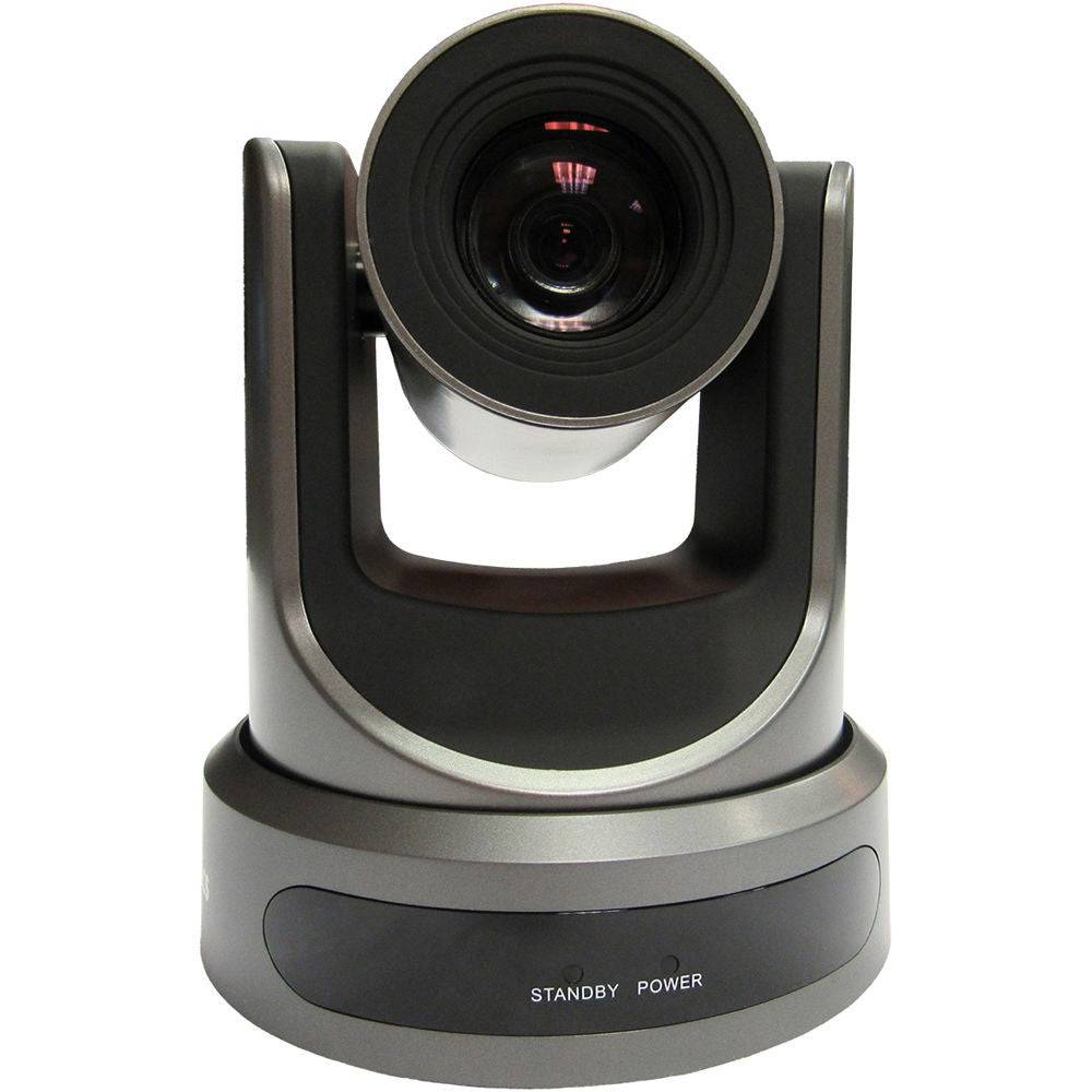 PTZOptics 20X-NDI gray PTZ camera with lens, camera body, and controls for broadcast and conference use. – image 2