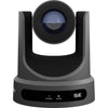 Gray PTZOptics Move SE 20x zoom PTZ camera with adjustable lens and camera controls, perfect for professional video streaming and conferencing.