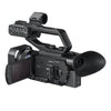 Front view of Sony PXW-Z90V 4K HDR XDCAM camcorder featuring a compact design and advanced Fast Hybrid autofocus system.