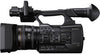 Sony PXW-X180 Full HD XDCAM handheld camcorder with professional lens and ergonomic grip, used for high-quality video recording.