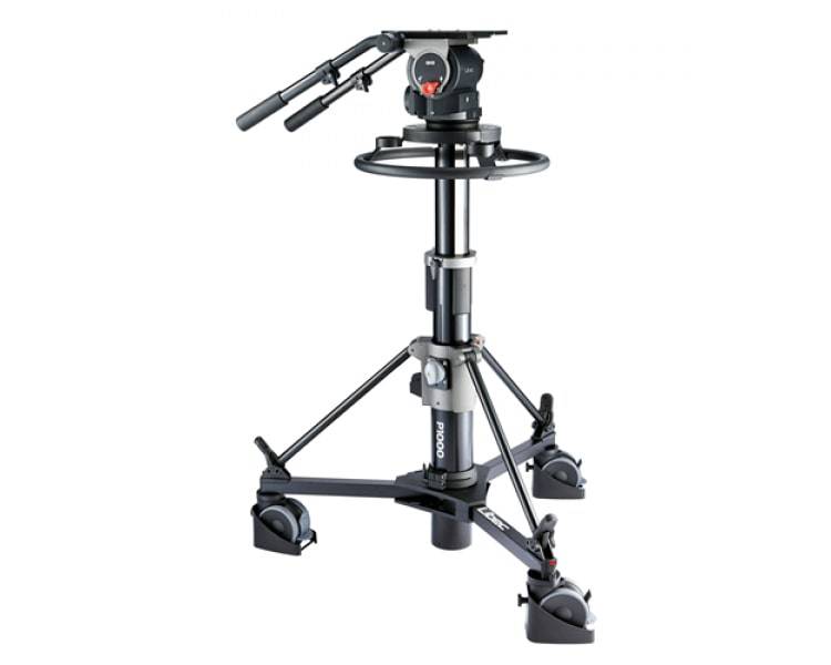 Libec QD-30PD pedestal system with QH3 fluid head and P1000 pedestal for professional video camera support. – image 9