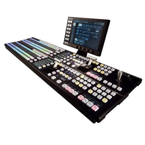 Panasonic 2ME production video switcher with multiple input controls and display, shown from the right side. – image 1