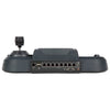 Datavideo RMC-300A multi-camera IP controller with rear view showing connection ports and control interface for PTZ camera management.