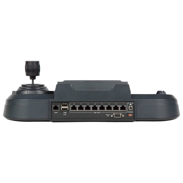 Datavideo RMC-300A multi-camera IP controller with rear view showing connection ports and control interface for PTZ camera management. – image 3