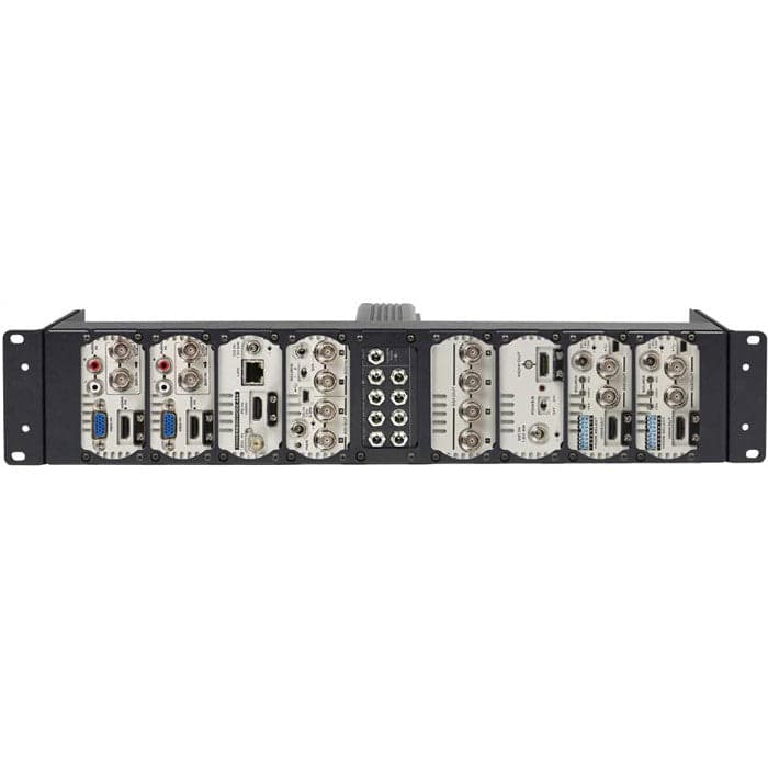 Datavideo RMK-2 rackmount kit for 8 DAC converters, showing front panel with ports and mounting brackets for professional production equipment. – image 1