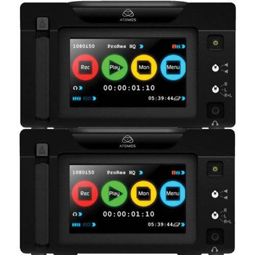 Atomos Ronin Duo video recorder, player, and monitor stacked setup for educational use with display screens and control buttons. – image 3