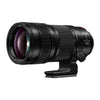 Panasonic Lumix S PRO 70-200mm f/2.8 lens with O.I.S. showing the front and side view, detailed glass elements and lens barrel.