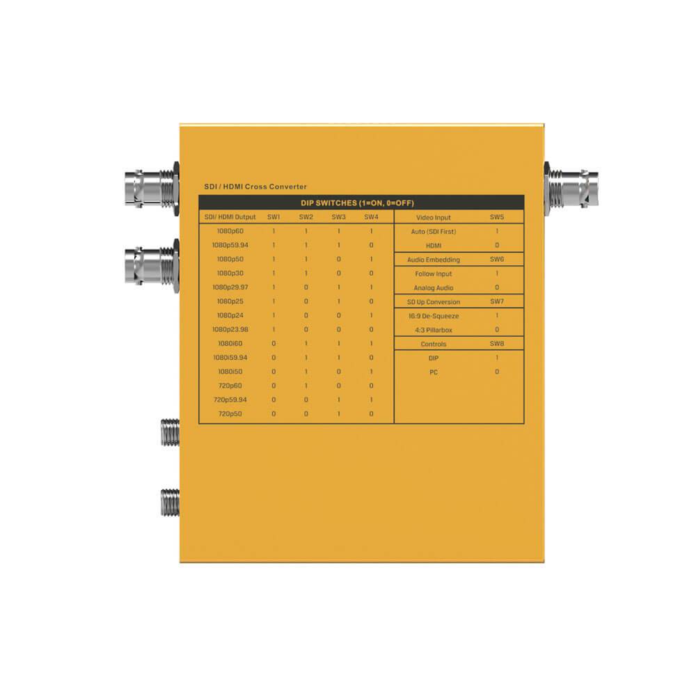AVMatrix SC2030 3G-SDI and HDMI video converter showing input and output ports on a compact device. – image 2