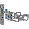 Kondor Blue full camera cage with top handle for BMPCC 4K/6K in space gray, showing the sturdy metal frame and ergonomic handle.