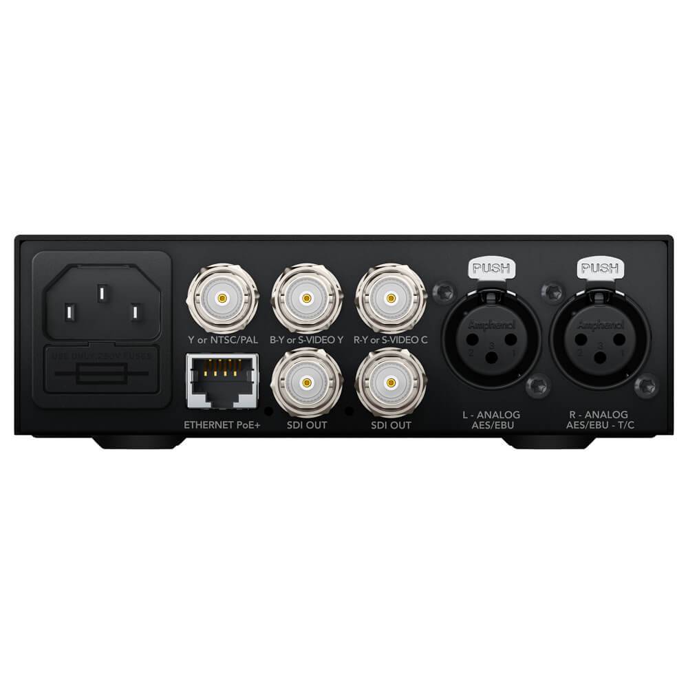 Blackmagic Design Teranex Mini SDI to Analog 12G video converter with SDI and analog outputs on the back panel. – image 2