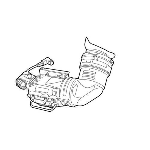 Sketch of a Panasonic 2-inch black and white viewfinder for video cameras, showing its compact design and connection port. – image 1