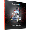 NewBlueFX Titler Live 4 Sport live graphic software interface with sports graphics and customizable text overlays.