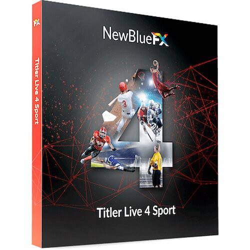 NewBlueFX Titler Live 4 Sport live graphic software interface with sports graphics and customizable text overlays. – image 1