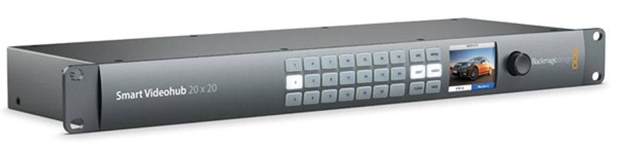 Blackmagic Design Smart Videohub 20x20 6G-SDI video router with multiple SDI input and output ports on a professional control panel. – image 3
