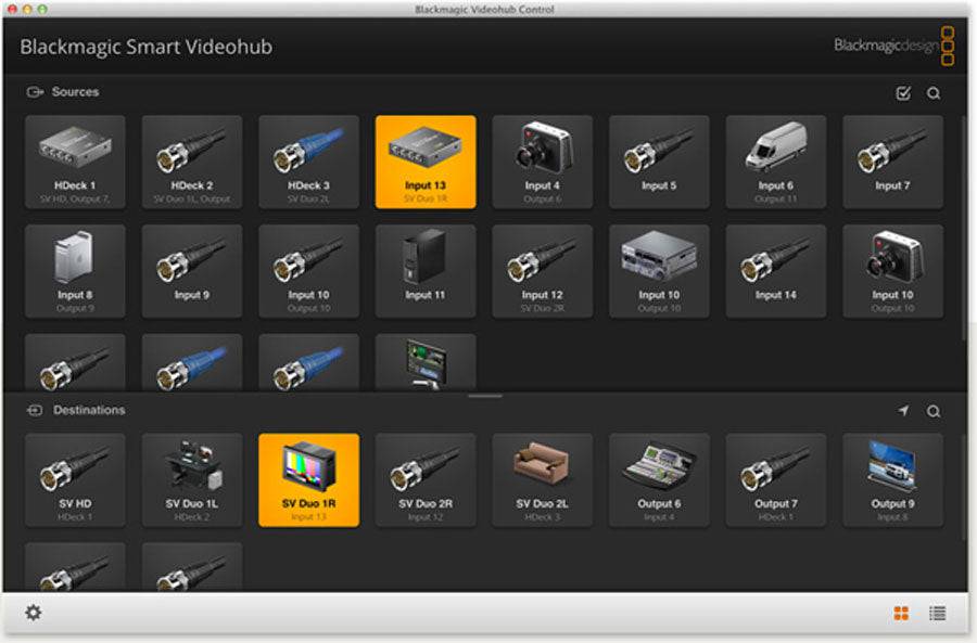 Blackmagic Design Smart Videohub 20 x 20 6G-SDI video router with software control interface, showing connection setup on screen. – image 6