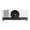 Sony 9000 Lumen WUXGA 3LCD laser projector in white, front view showing lens and sleek design, body only.