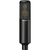 Sony C-100 high-resolution two-way condenser microphone for professional audio and production equipment, with detailed design features.