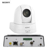 Sony SRG300SE/W PTZ camera with 1080p/60P streaming, 3G/SDI, Live IP, in white, suitable for professional broadcast and streaming.