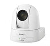 Sony SRG300SE/W PTZ camera showing white body, 1080p 60fps streaming capabilities with 3G/SDI and IP live streaming features.