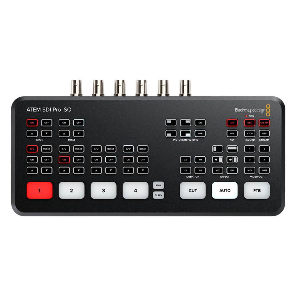 Blackmagic Design ATEM SDI Pro ISO video switcher with multiple SDI inputs and control panel for live production. – image 2
