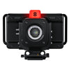 Blackmagic Design Studio Camera 4K Pro G2 with MFT mount, front view showing lens and camera body for professional studio recording.