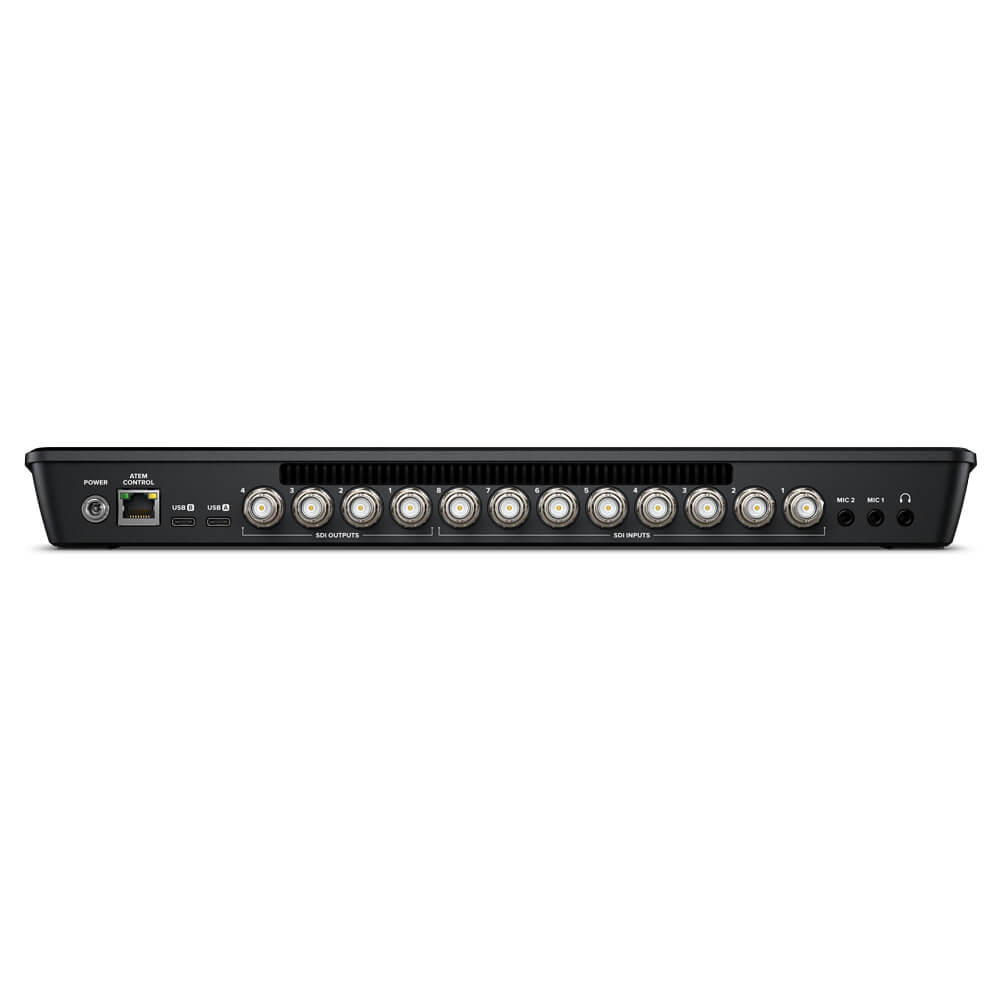Rear view of Blackmagic Design ATEM SDI Extreme ISO video switcher showing multiple SDI input and output ports. – image 2