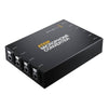 Blackmagic Design ATEM Microphone Converter video switcher device shown from side view with connection ports.