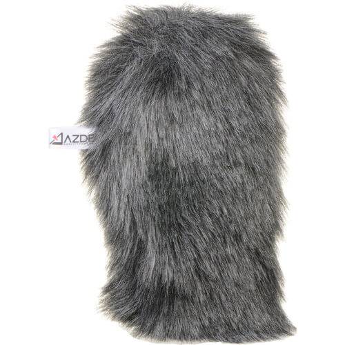 Azden SWS-15 furry windshield cover for audio microphone, showing plush wind protection accessory for outdoor recording. – image 1