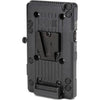 IDX System Technology V-Mount Adapter Plate with D-Tap and USB connector attached to a professional video camera.