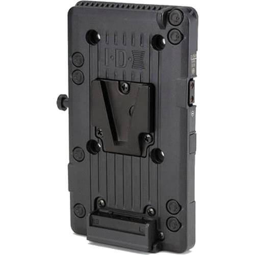 IDX System Technology V-Mount Adapter Plate with D-Tap and USB connector attached to a professional video camera. – image 1