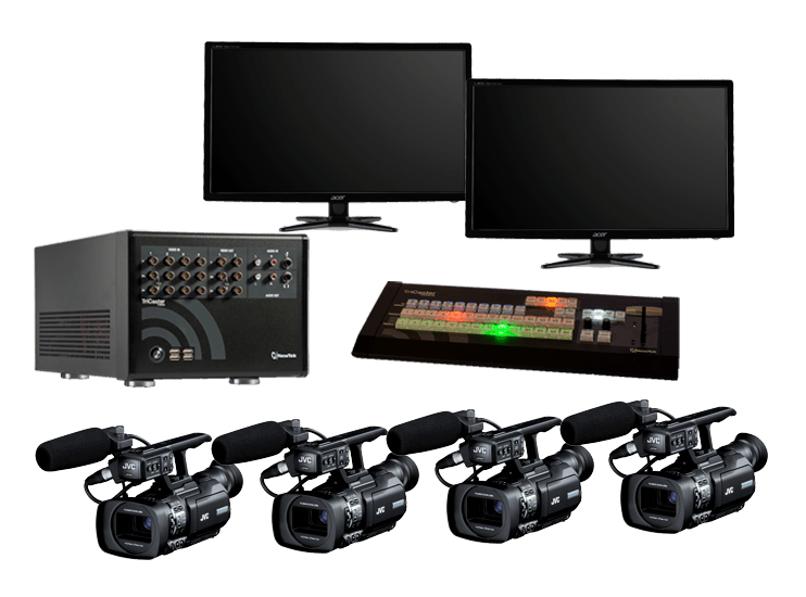 Vizrt Tricaster 40 v2 Studio Kit video switcher with control panel and accessories for live production and broadcasting. – image 1