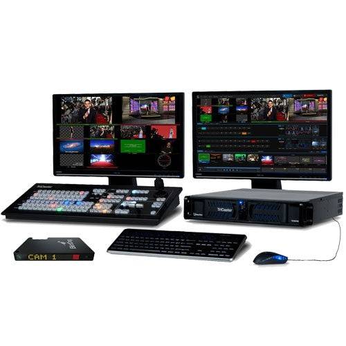 Vizrt TriCaster 460 Advanced video switcher with control surface, professional live production equipment in a bundle setup. – image 1