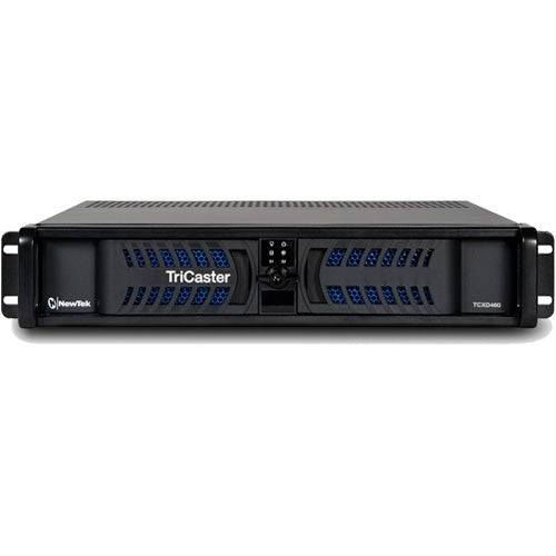 Vizrt TriCaster 460 Advanced video switcher with control surface, front view showing buttons and display screen. – image 2