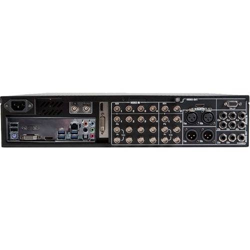 Rear view of Vizrt TriCaster 460 Advanced video switcher with control surface, showing input connections and control panel. – image 5