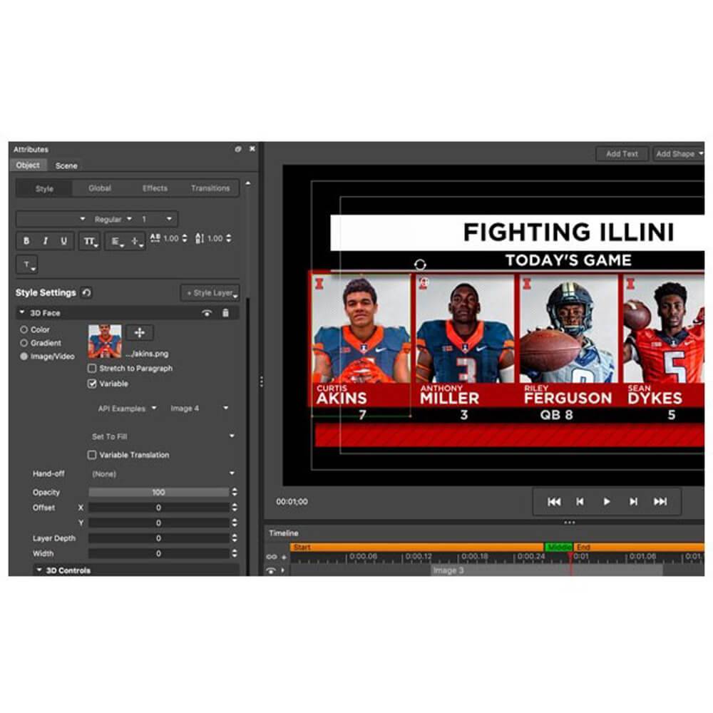 NewBlueFX Titler Live 4 Broadcast live graphic software interface showing customizable on-air titles and graphics. – image 3