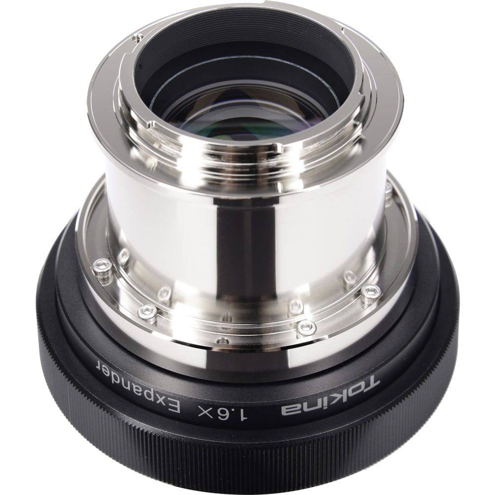 Tokina Cinema 1.6x Expander PL to Sony E lens mount adapter showing the back side with mount details and branding. – image 2