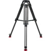 OZEN 100CF2HD 100mm 2-stage heavy-duty tripod for video cameras, showcasing sturdy build and adjustable height.