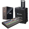 Vizrt TriCaster Mini Go video switcher with mini control surface and carrying case for portable live video production.