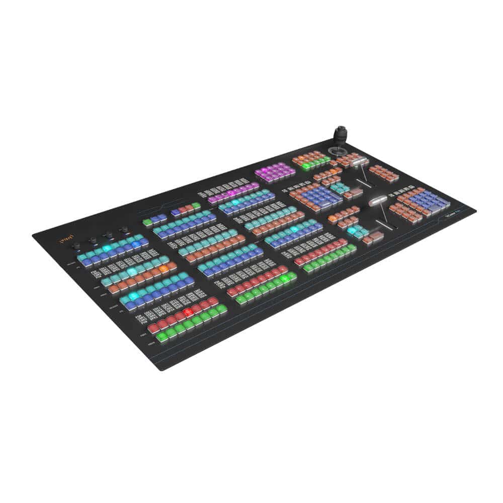 Vizrt TriCaster Flex dual control panel showing right side with multiple buttons and controls for video production. – image 4