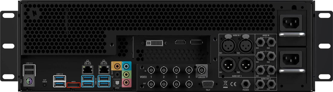 Used Vizrt TriCaster TC1 MAX video switcher with backplane, 3RU form factor, dealer demo model for professional live production. – image 2