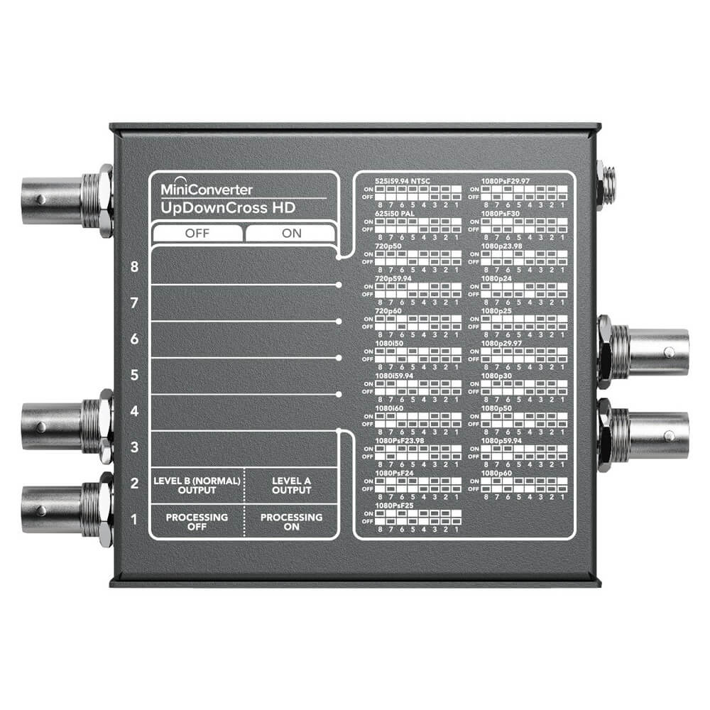 Blackmagic Design Mini Converter UpDownCross HD video converter showing input and output ports on a compact device. – image 2
