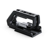 Blackmagic Design URSA Mini Shoulder Kit with camera support and accessories for professional filming, shown with shoulder mount and controls.